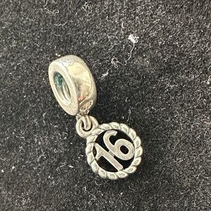 Authentic Pandora Sterling Silver Sweet 16 Birthday Dangle Charm